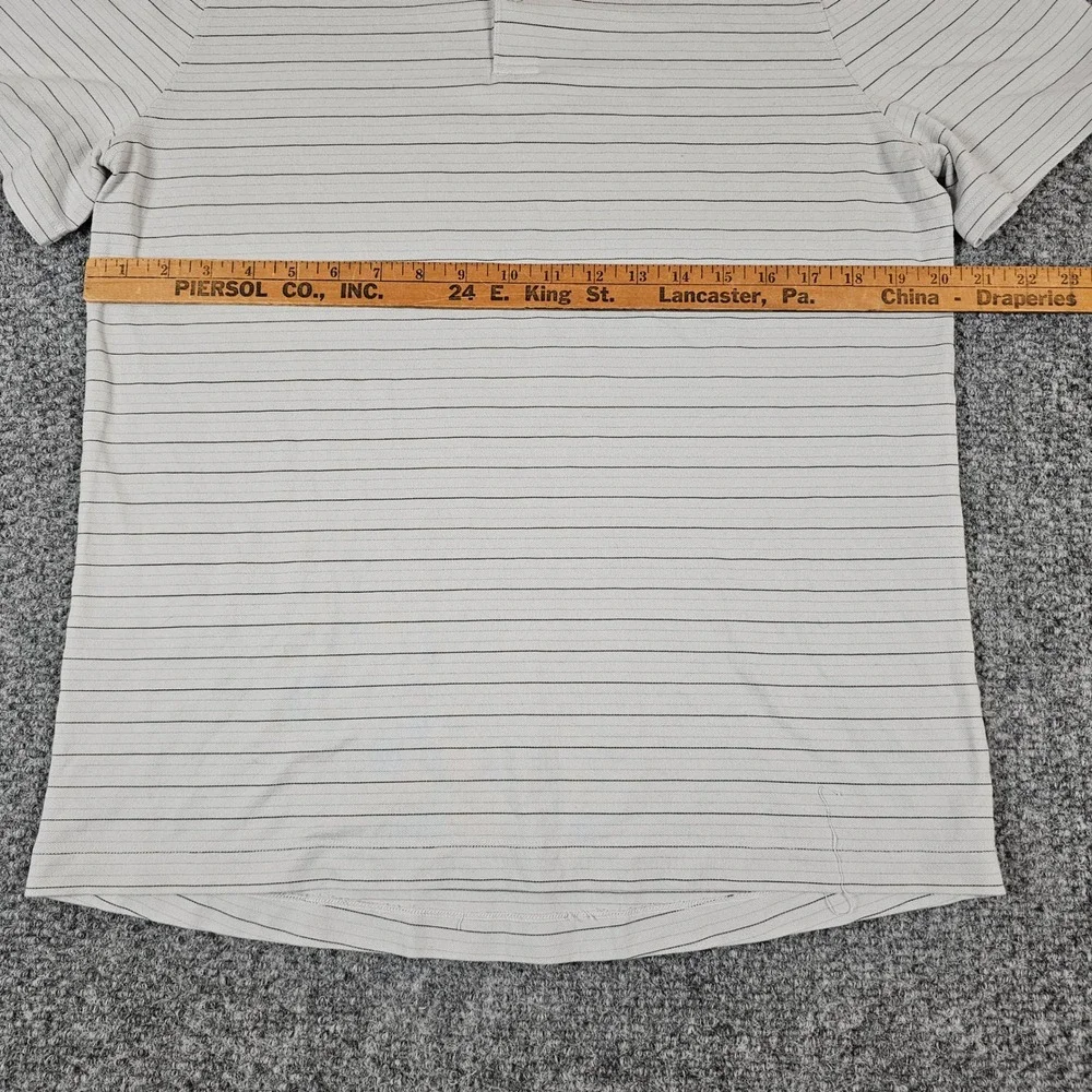 Lululemon Mens Evolution Polo Shirt L Gray Striped Short Sleeve Golf Athletic‎ - Picture 5 of 8